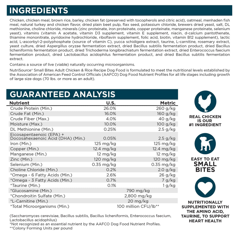NutriSource aporta energía y satisfacción en cada comida para perros activos.