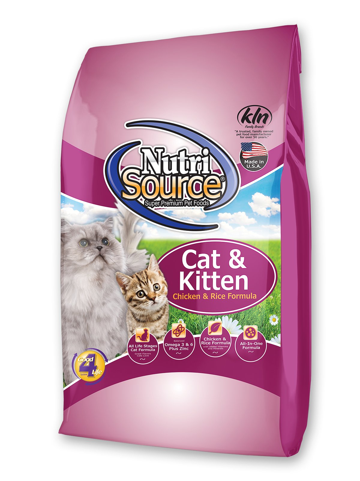 NutriSource Gato con pollo y arroz, bolsa de 1.5 lb, alimento diario equilibrado para felinos.