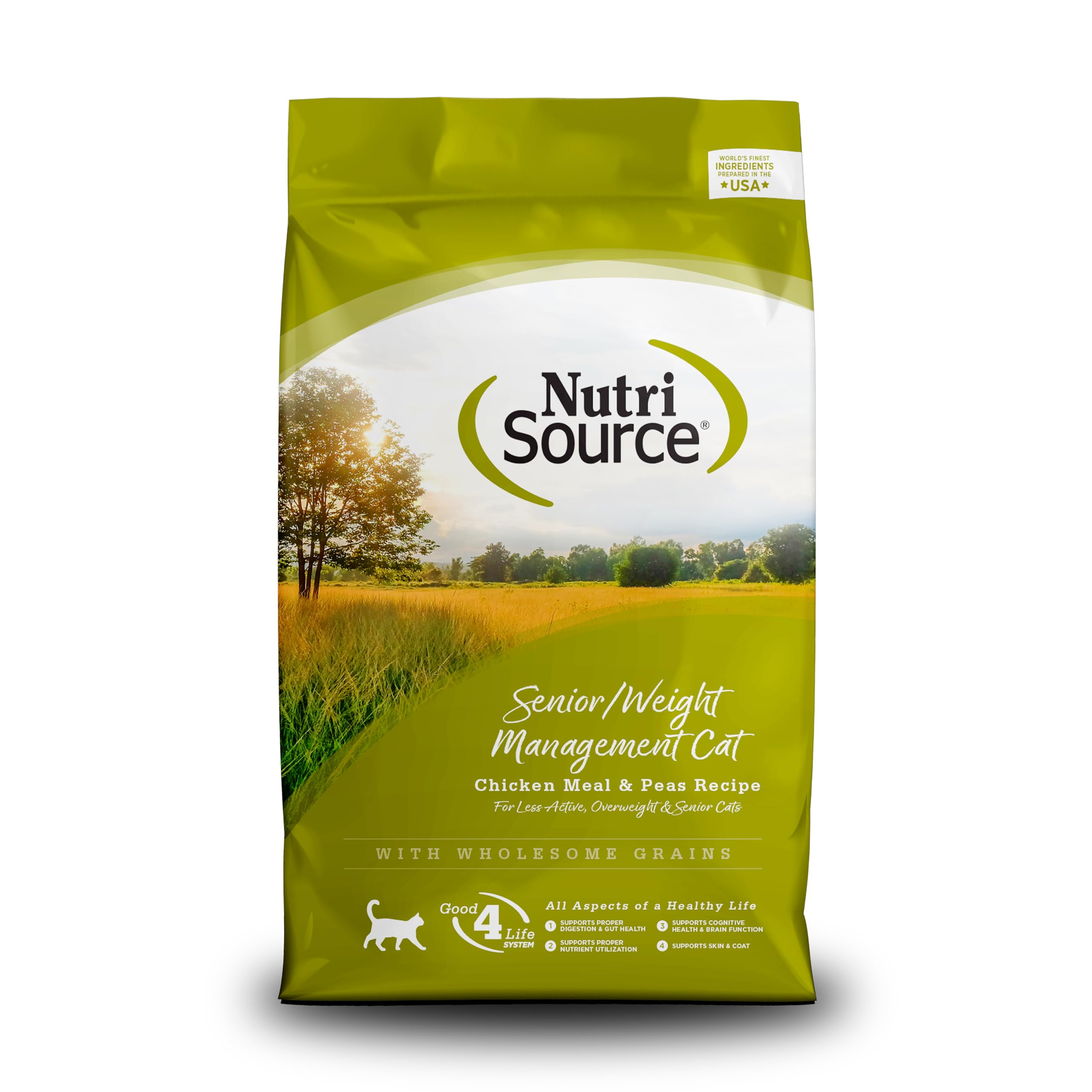 NutriSource Gato Senior, bolsa de 12 lb para control de peso