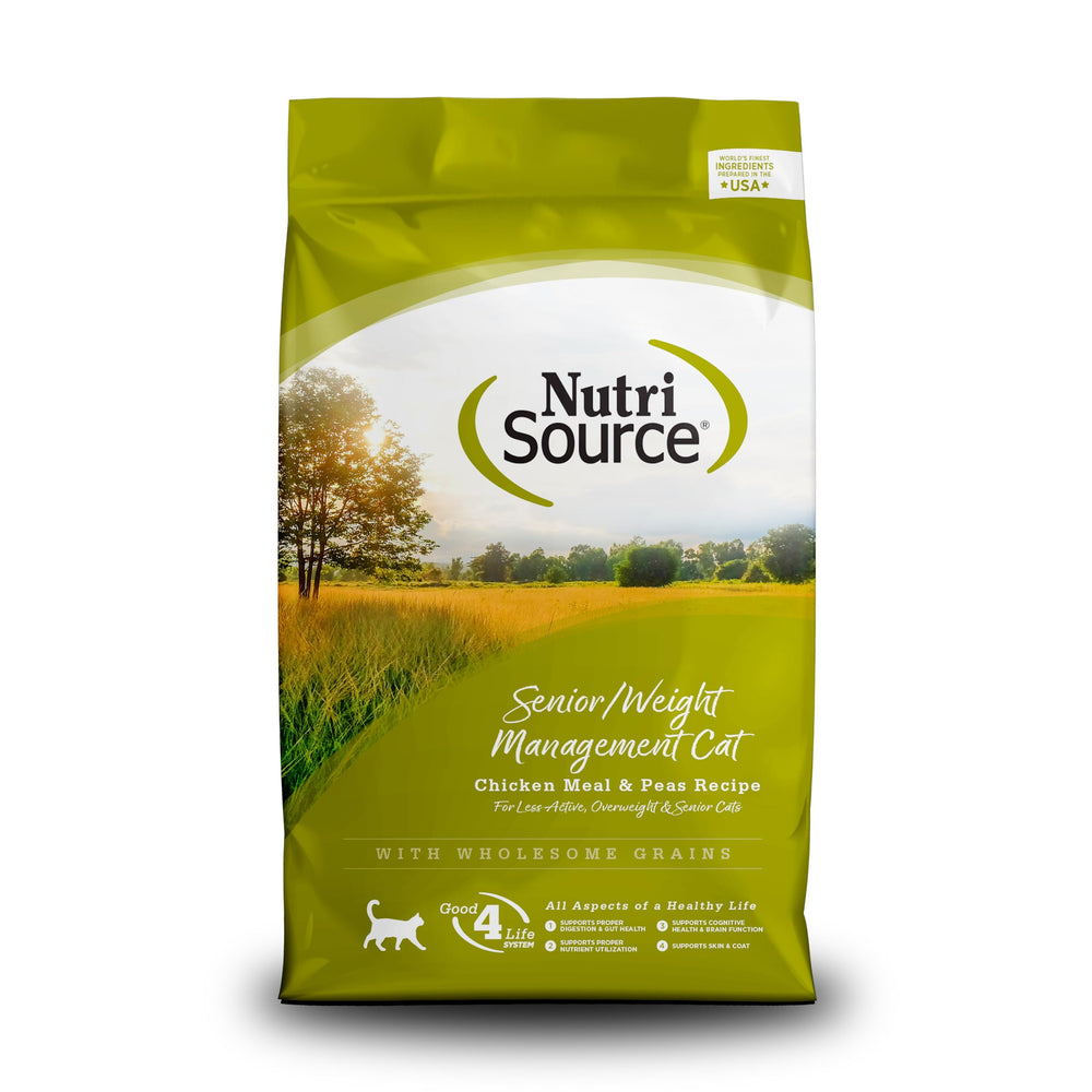 NutriSource Gato Senior, bolsa de 12 lb para control de peso