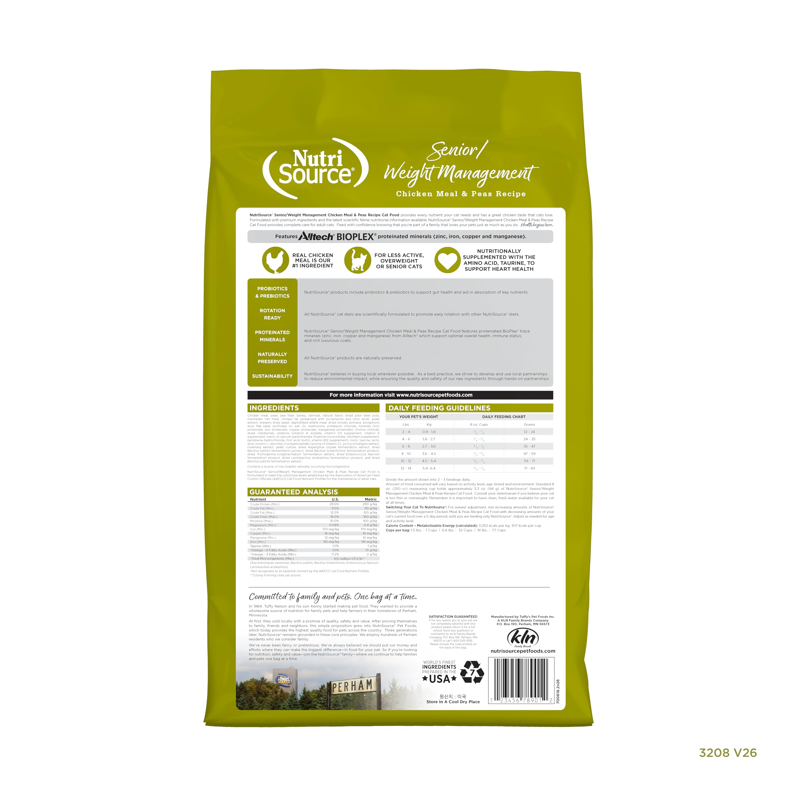Croquetas NutriSource Senior con pollo y guisantes para gatos