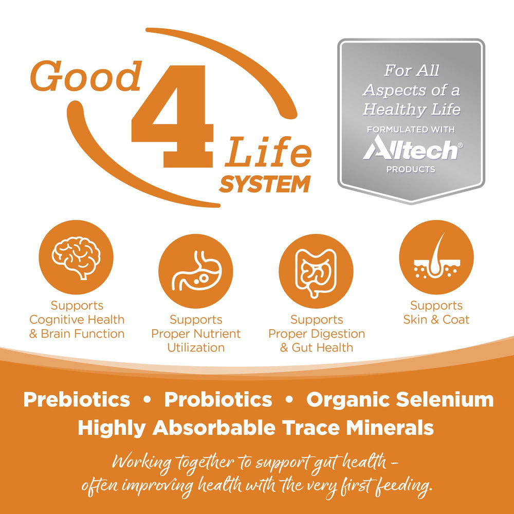 NutriSource con prebióticos y probióticos para salud intestinal.