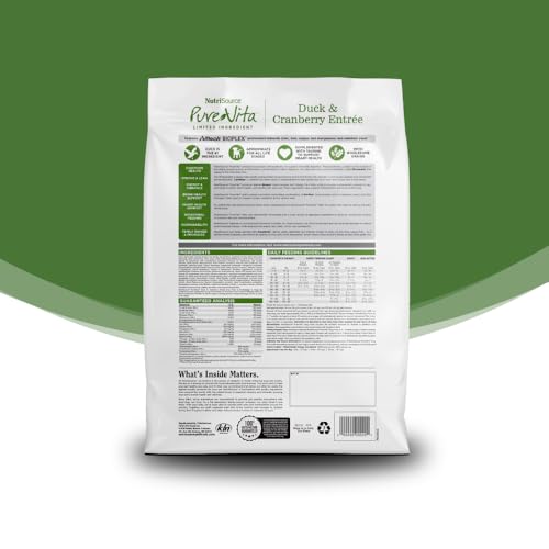 NutriSource Pure Vita pato-arandano alimentación confiable para perros sensibles