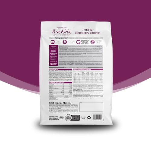 NutriSource Pure Vita proteína única para digestión suave y dieta simple.