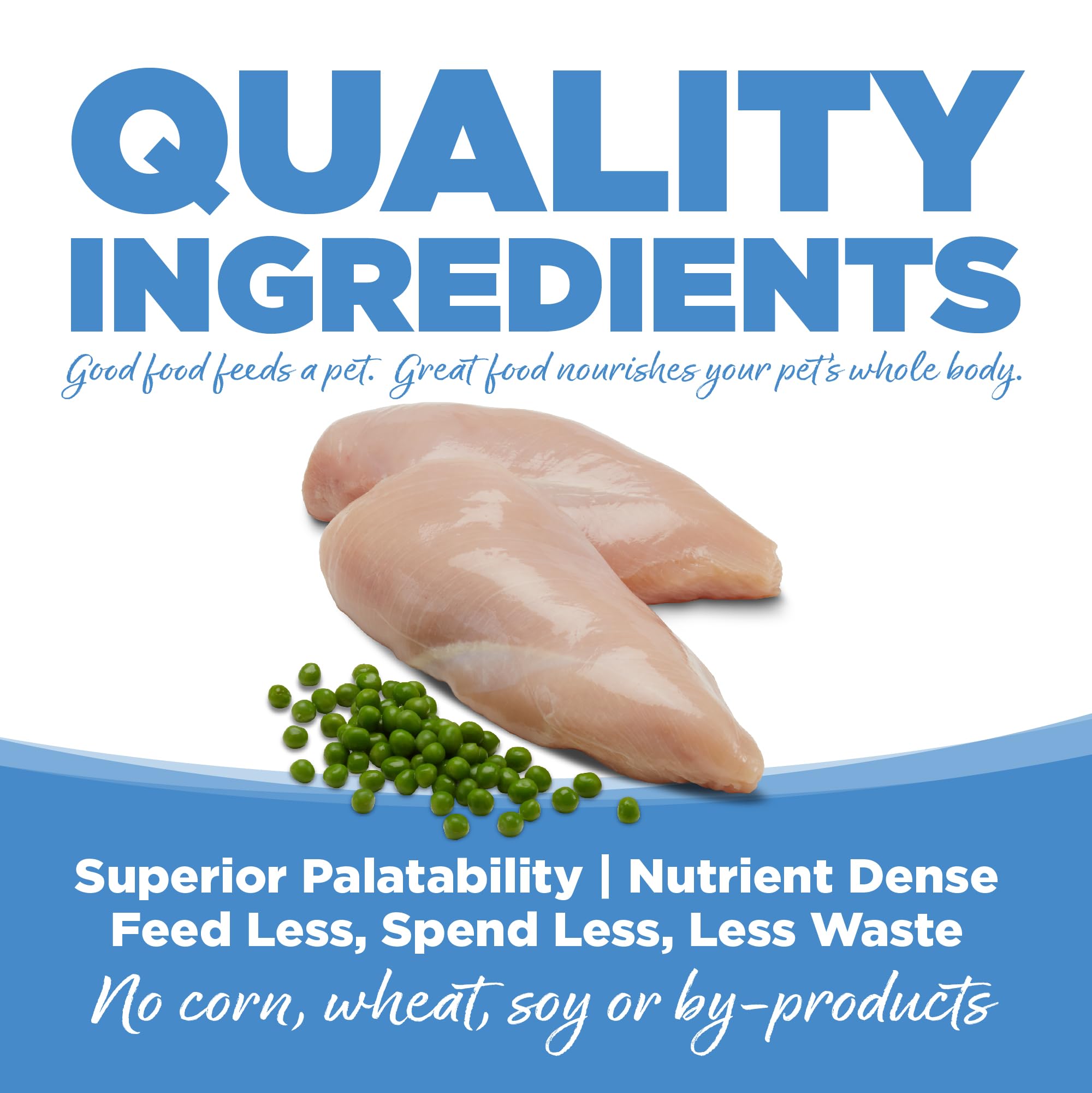 NutriSource Pure Vita en envase práctico, sirve fácilmente en el plato.