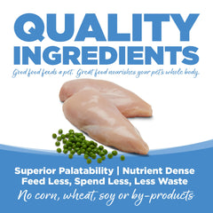 NutriSource Pure Vita en envase práctico, sirve fácilmente en el plato.