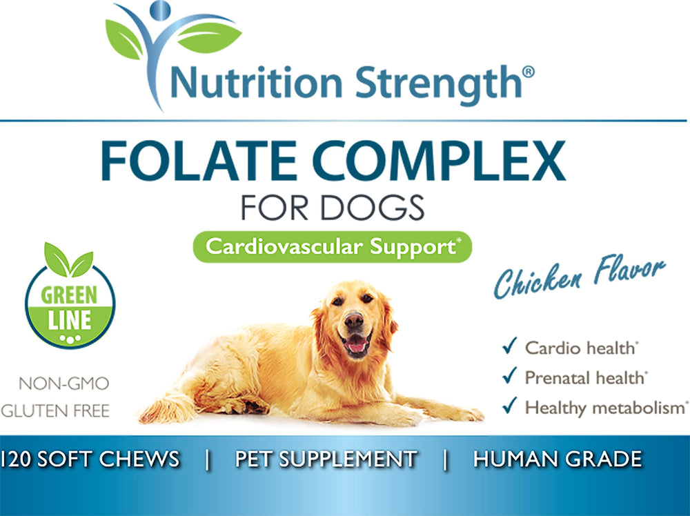 Nutrition Strength Folato para perros: producto de alta calidad fabricado en USA para tu mascota.