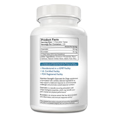 Comprimidos masticables Nutrition Strength Quercetina para perros, forma fácil de administrar.