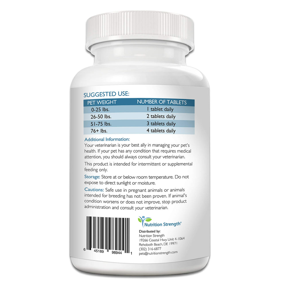 Tabletas masticables de Nutrition Strength para perros, apoyo suave para la tiroides.