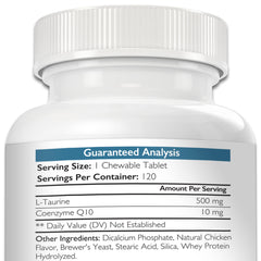 Nutrition Strength Taurina con CoQ10: etiqueta clara para control de ingredientes y uso seguro