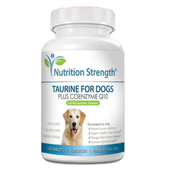 Nutrition Strength Taurina para perros: frasco con tabletas para apoyo potencial a la función cardíaca