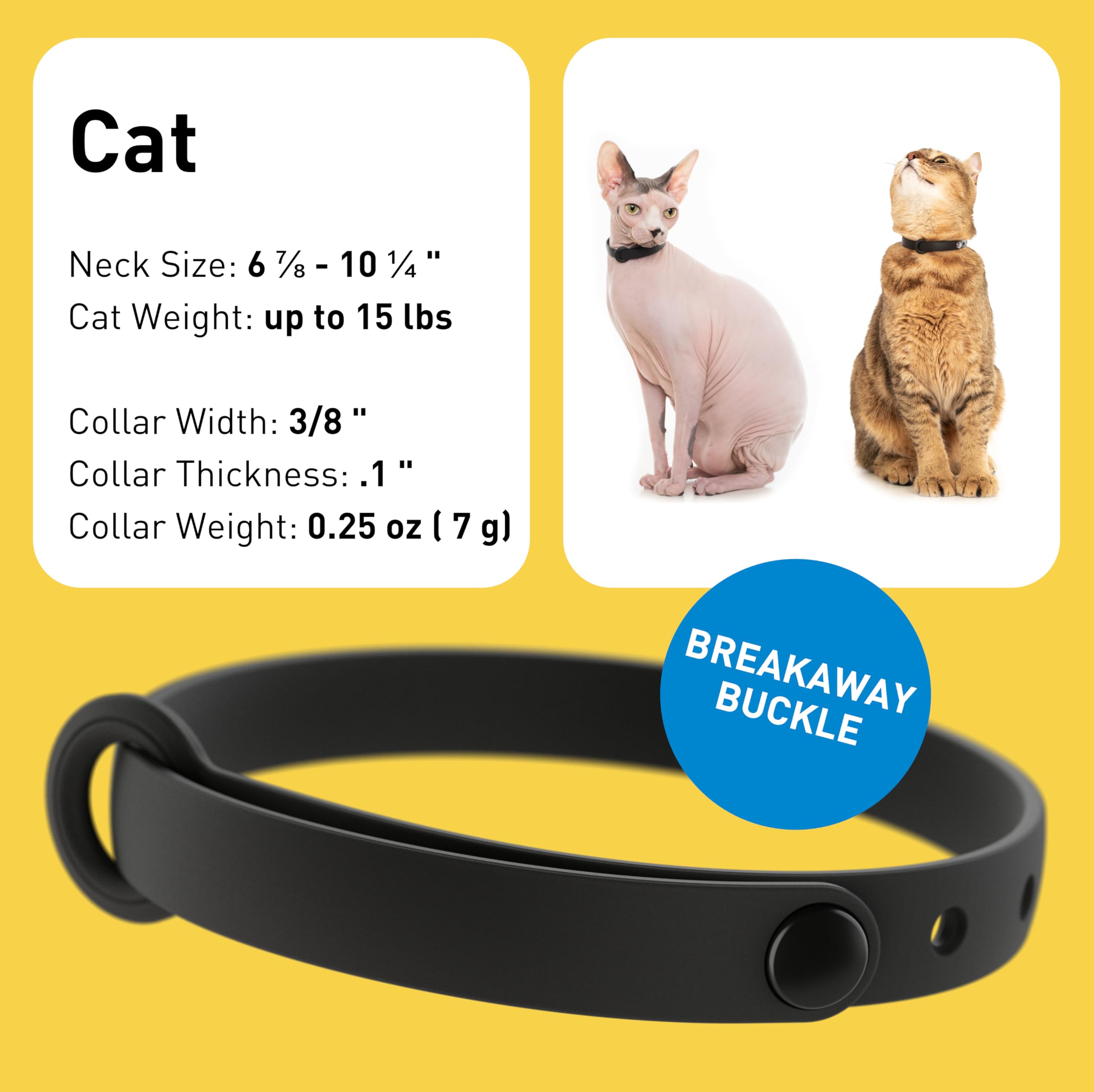 Collar de silicona Nuvuq, ligero y suave para gatos sensibles