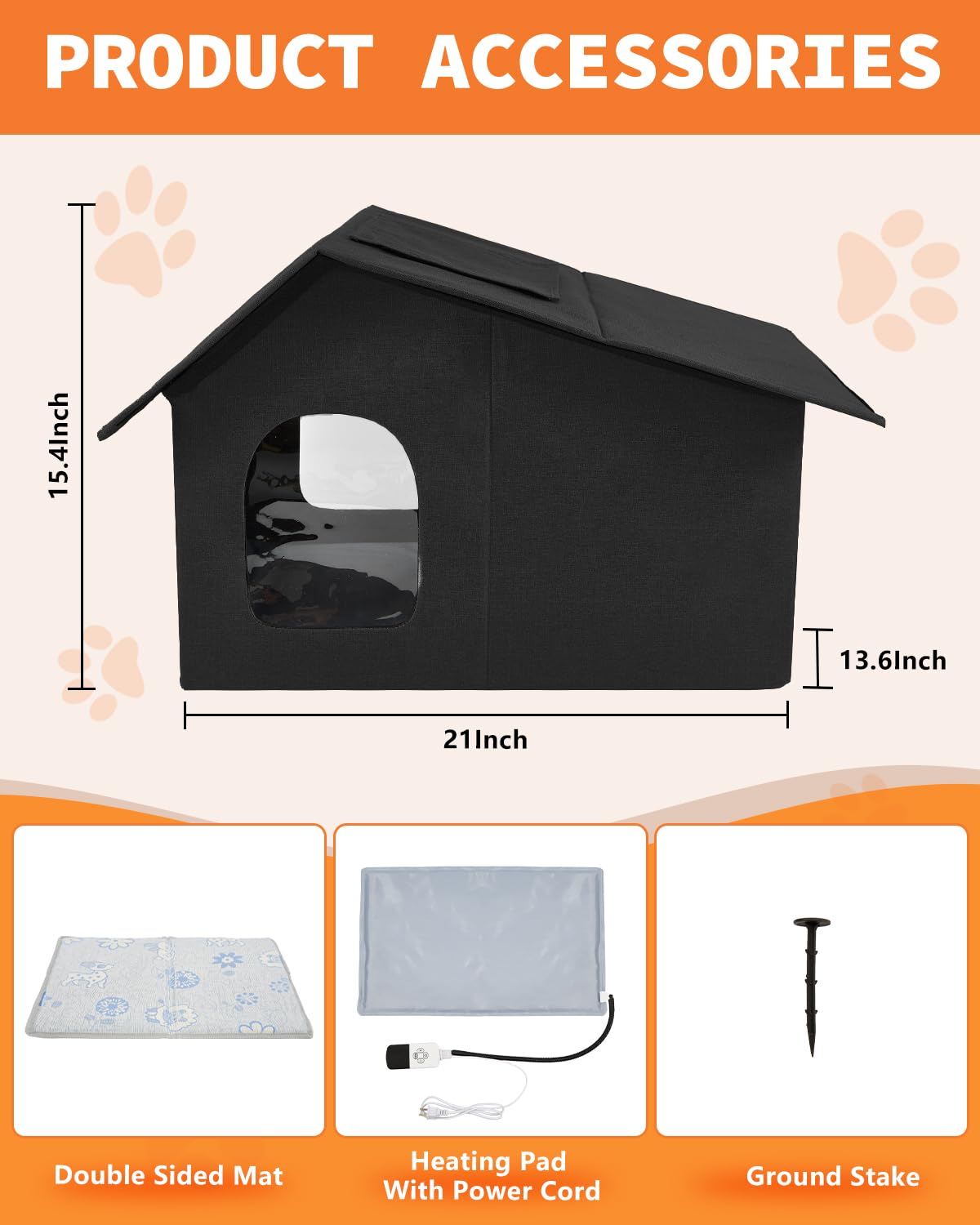 Nvifco casa-gato-calefaccion-exterior, vista interior, cómodo espacio cálido para gatos
