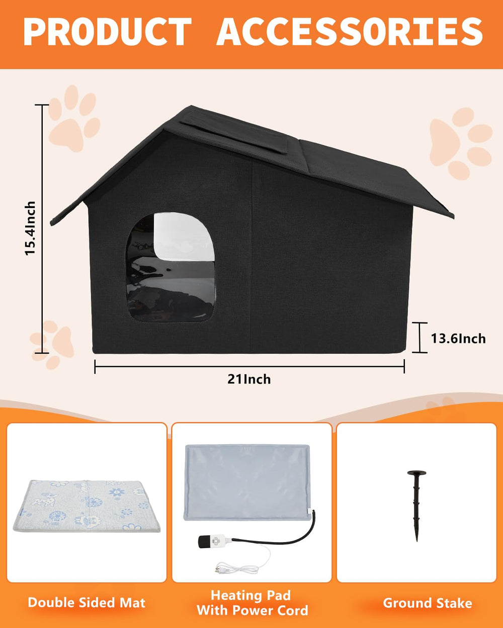 Nvifco casa-gato-calefaccion-exterior, vista interior, cómodo espacio cálido para gatos