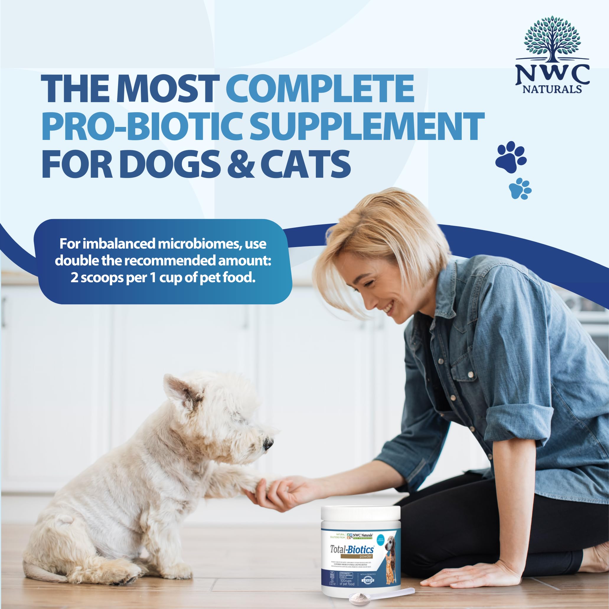 NWC Naturals Total-Biotics regula humedad intestinal y consistencia de heces.