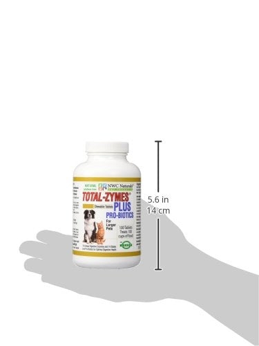 Envase Total-Zymes Plus, tabletas masticables, uso diario conveniente.