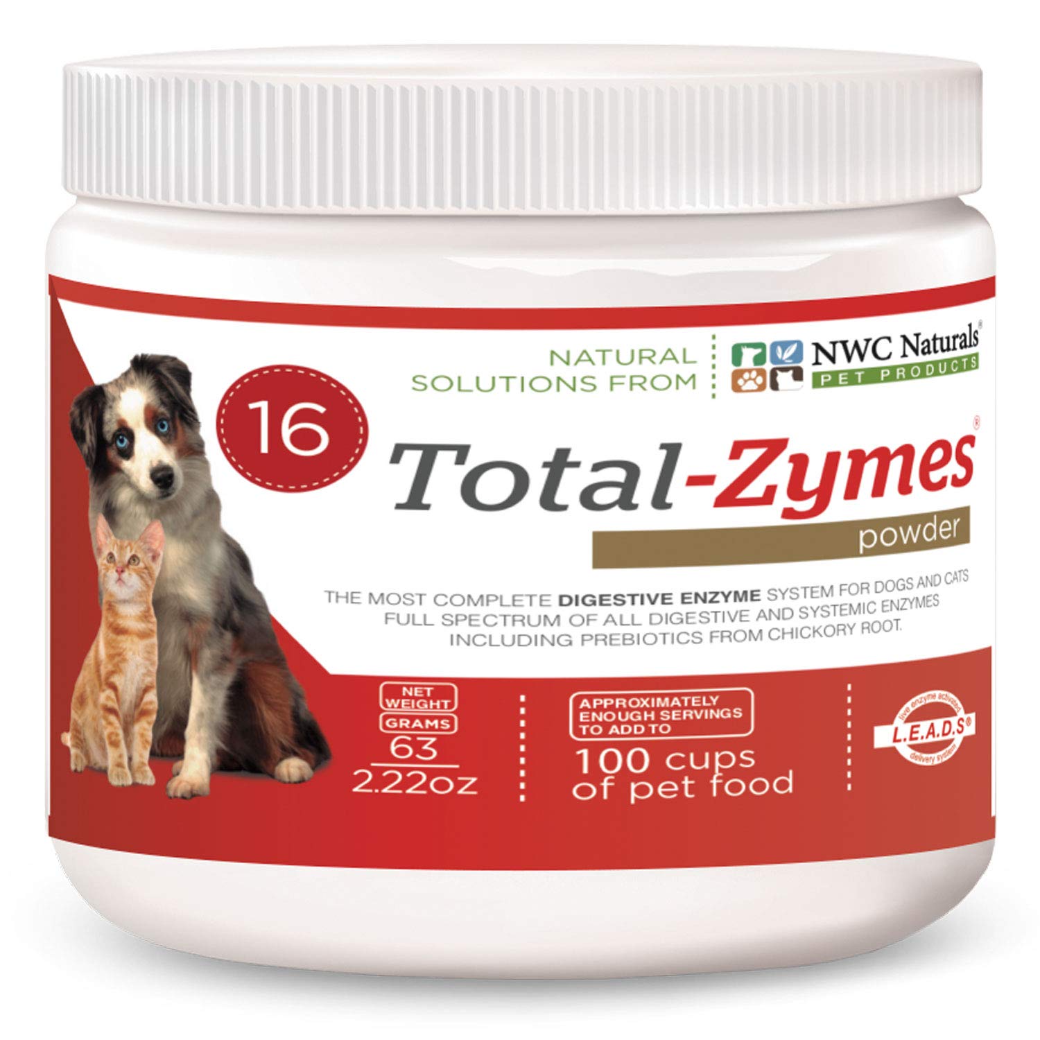 Polvo de Total-Zymes listo para mezclar con comida de mascotas.