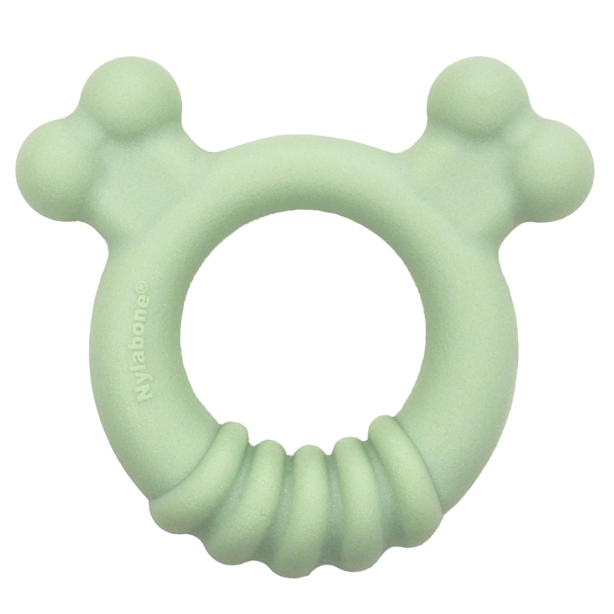 Nylabone, anillo-mordedor-sensorial-cachorros, promueve juego seguro.