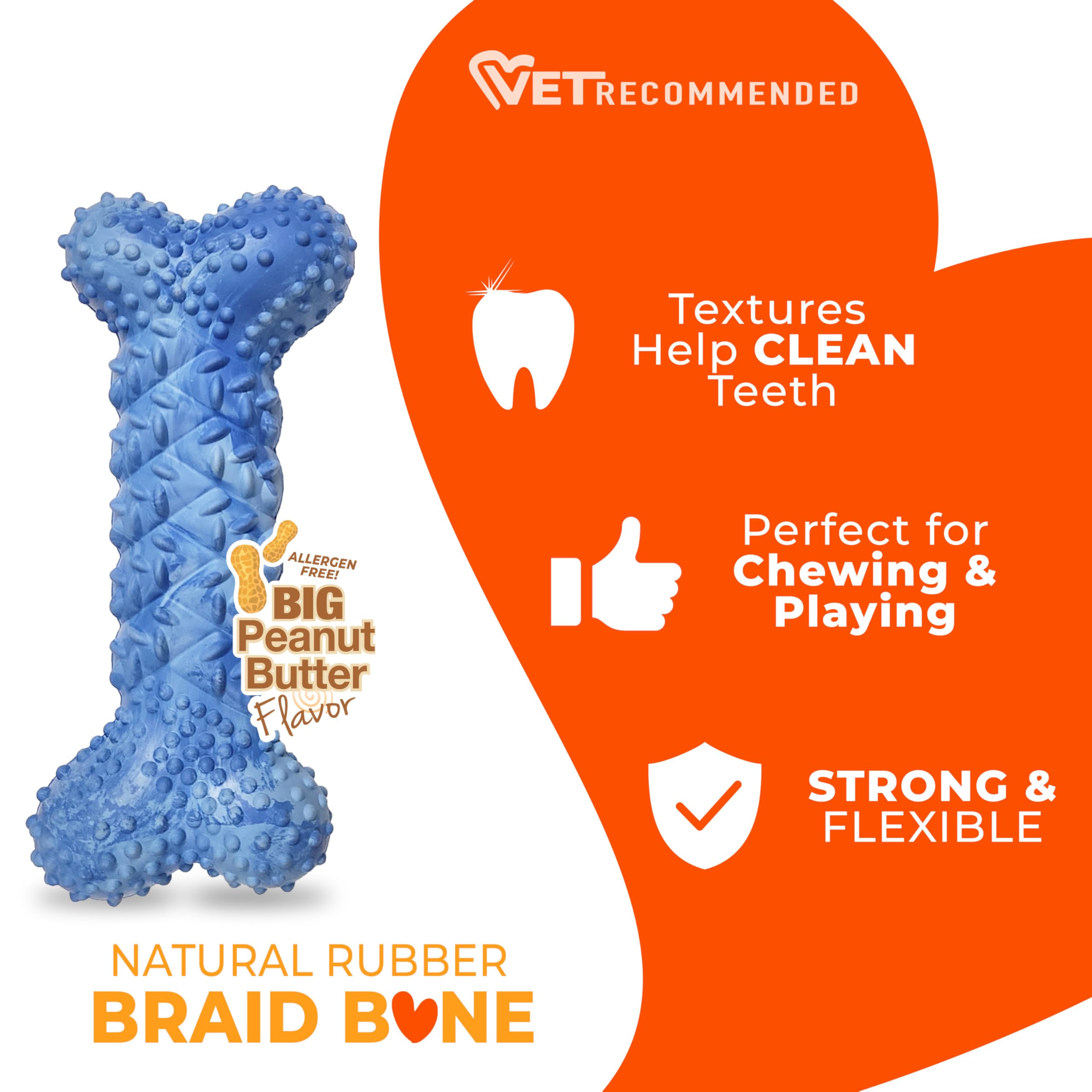 Nylabone Braid Bone agarre fácil para jugar y lanzar