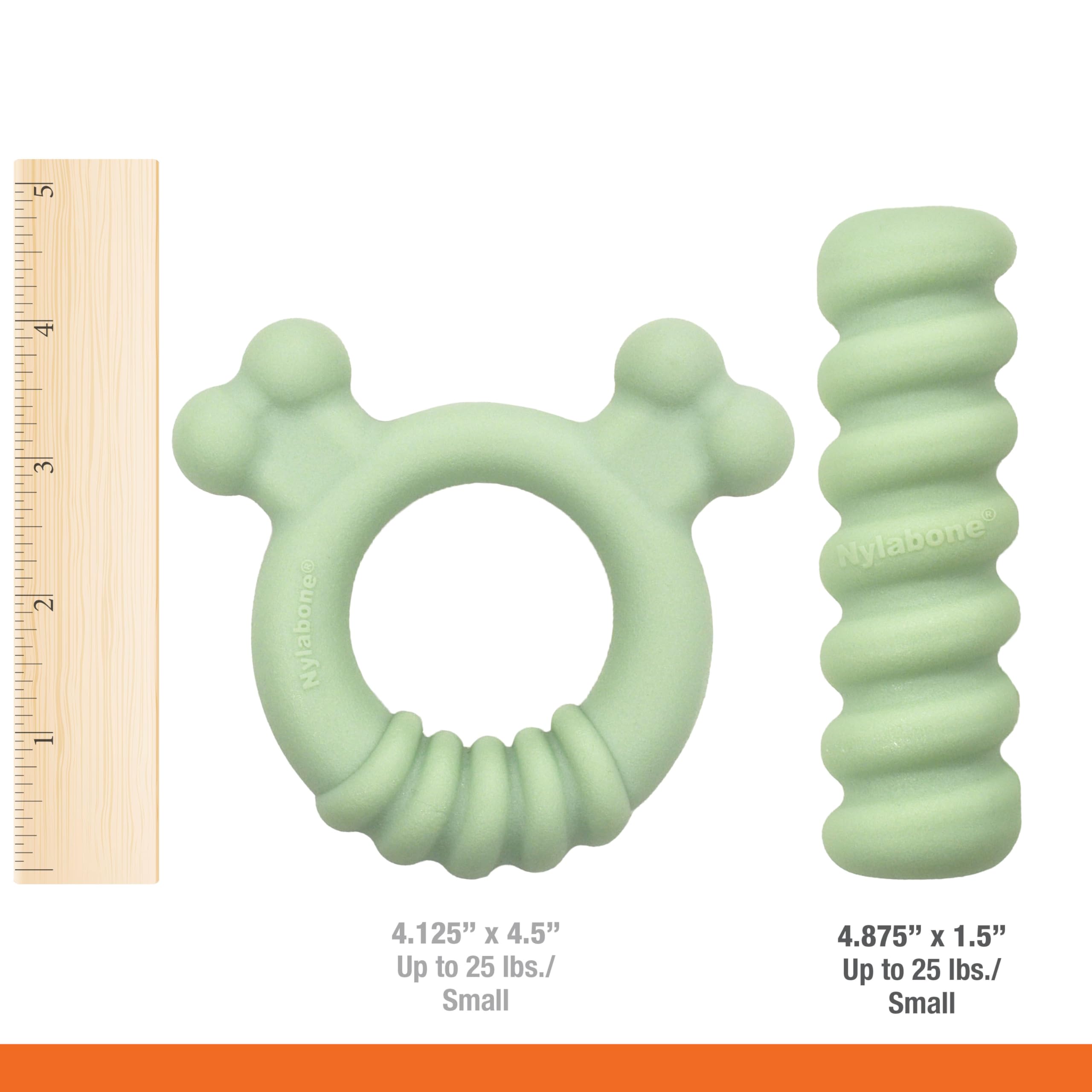 Nylabone, diseño-unico-mordedor-cachorros, texturas variadas para masticar.