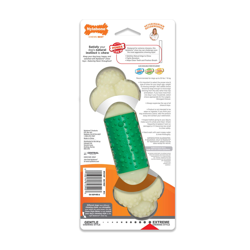 Nylabone Doble Acción, limpio y seguro, ideal para juego diario.