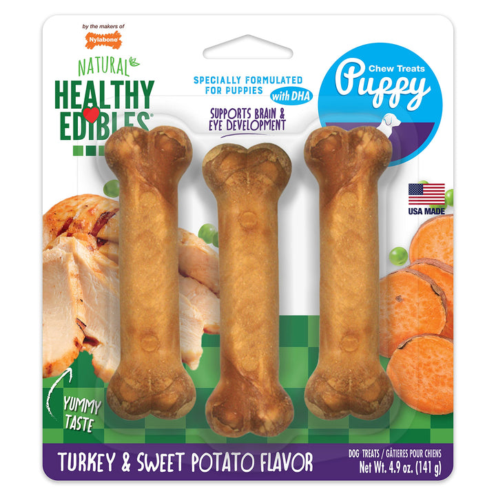Nylabone Healthy Edibles en empaque con sabor pavo y batata