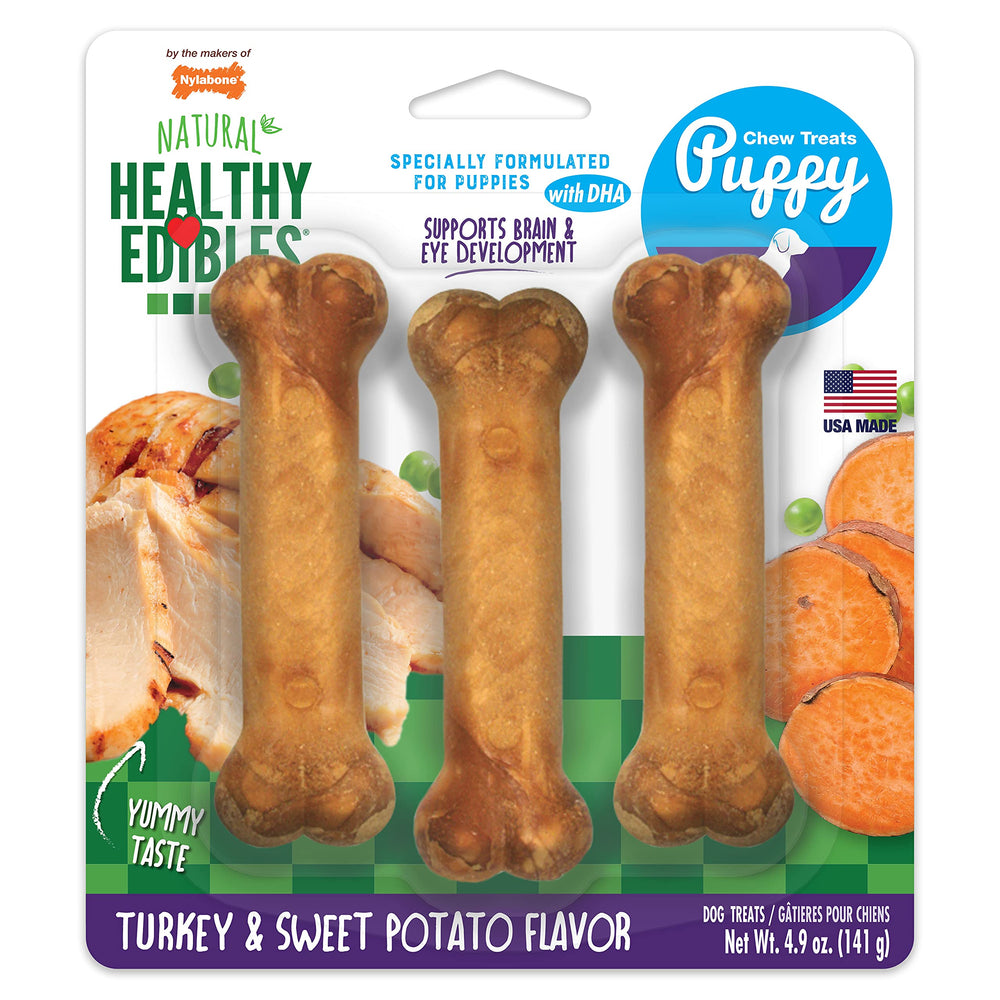 Nylabone Healthy Edibles en empaque con sabor pavo y batata