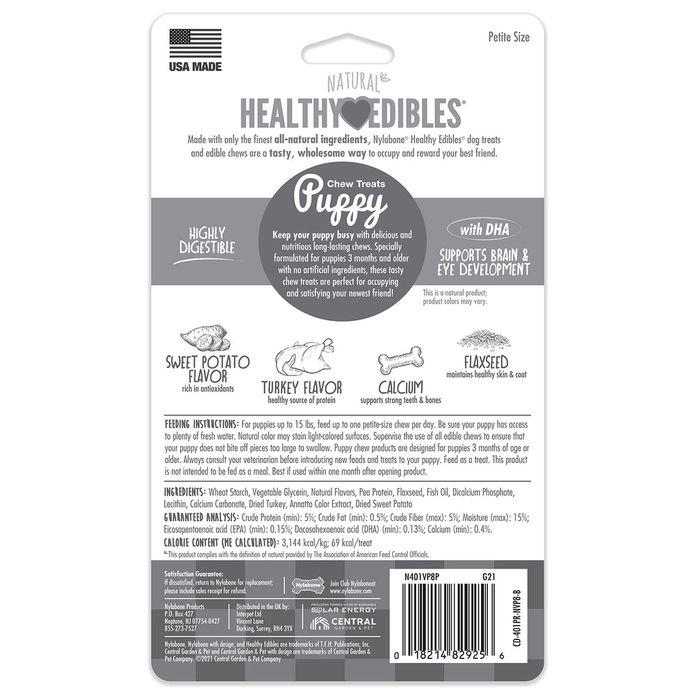 Nylabone Healthy Edibles sin colorantes ni sabores artificiales