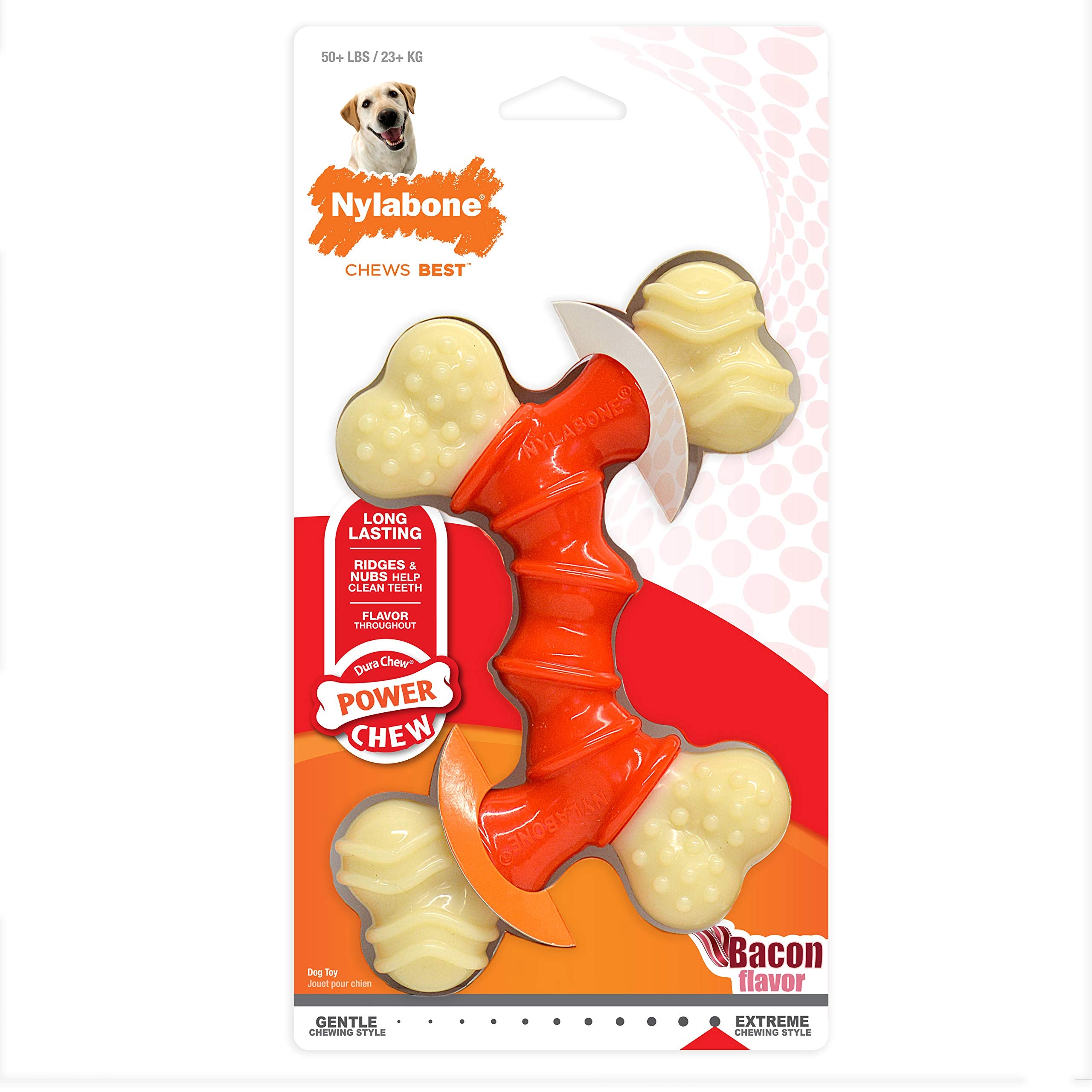 Nylabone Hecho con Corazon y Proposito: juguete pensado para masticadores exigentes.