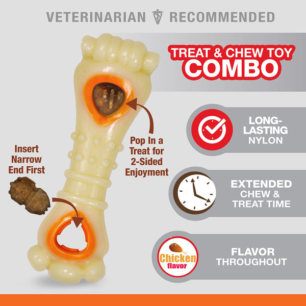 Juguete dispensador Pop-In de Nylabone, recompensa durante la masticación.