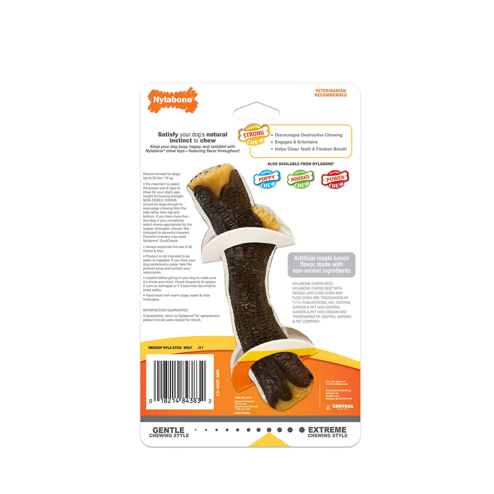 Nylabone juguete de madera y nylon, seguro para mordedores moderados.