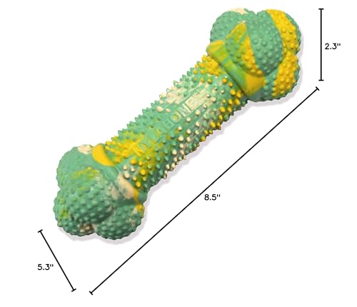 Nylabone mide ocho pulgadas de largo, ideal para cachorros.