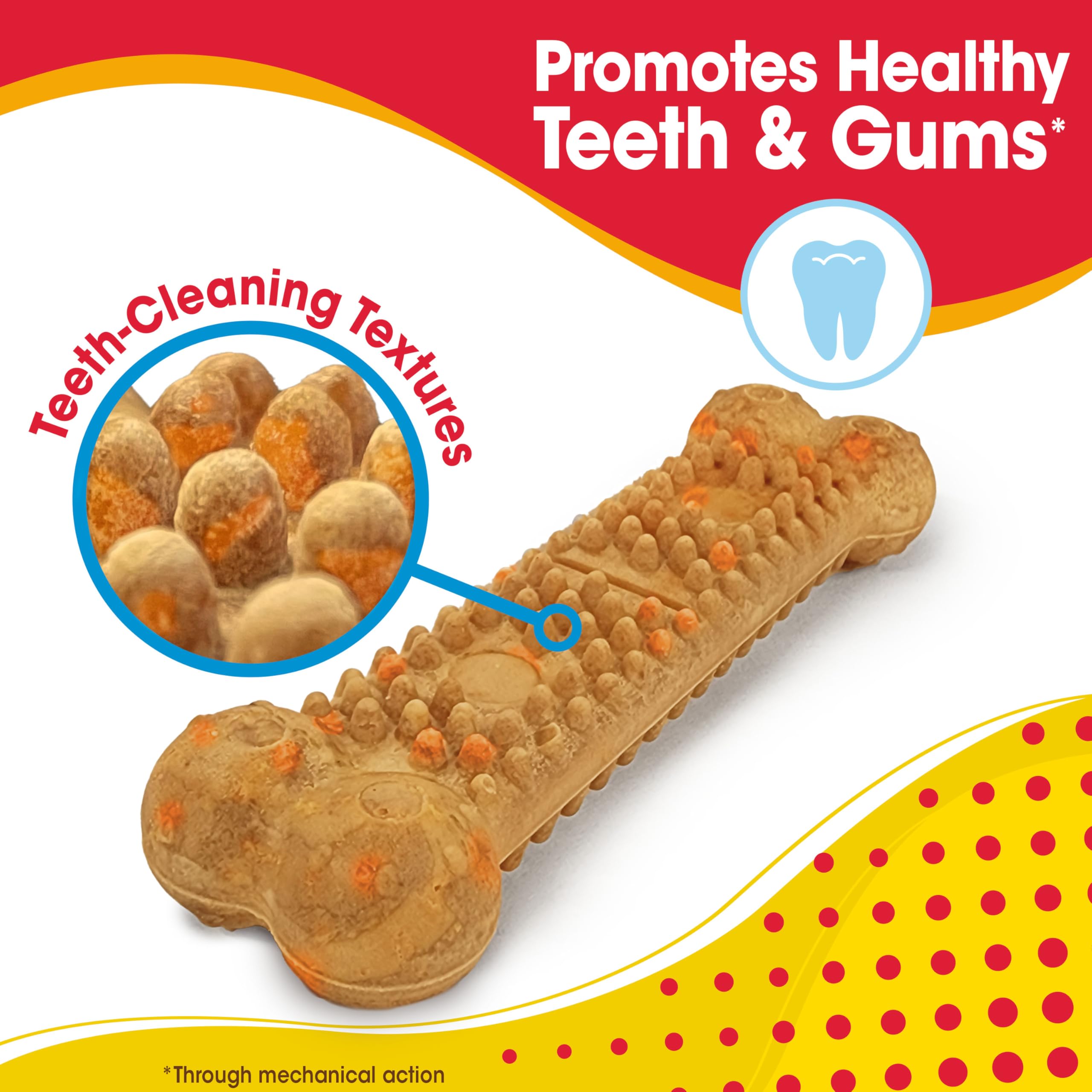 Nylabone Nubz Bursts mordedor en mano, fomenta entretenimiento seguro para perros grandes.