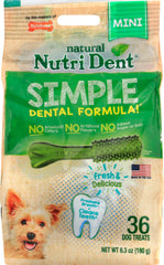 Nylabone Nutri Dent Minichews en bolsa de 36 unidades para higiene bucal diaria
