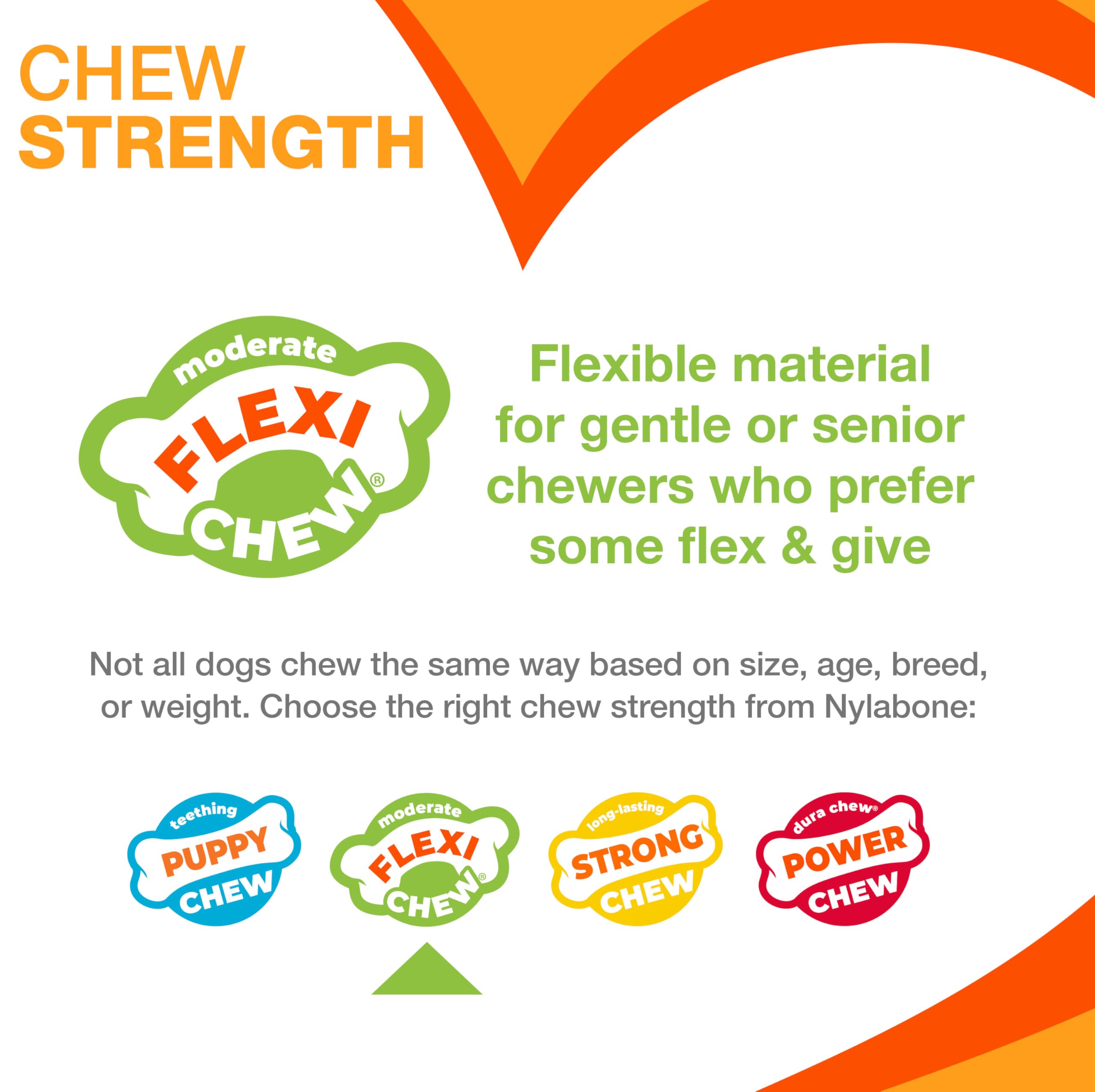 Nylabone Original Flexi Bone: sabor tocino para masticación más atractiva