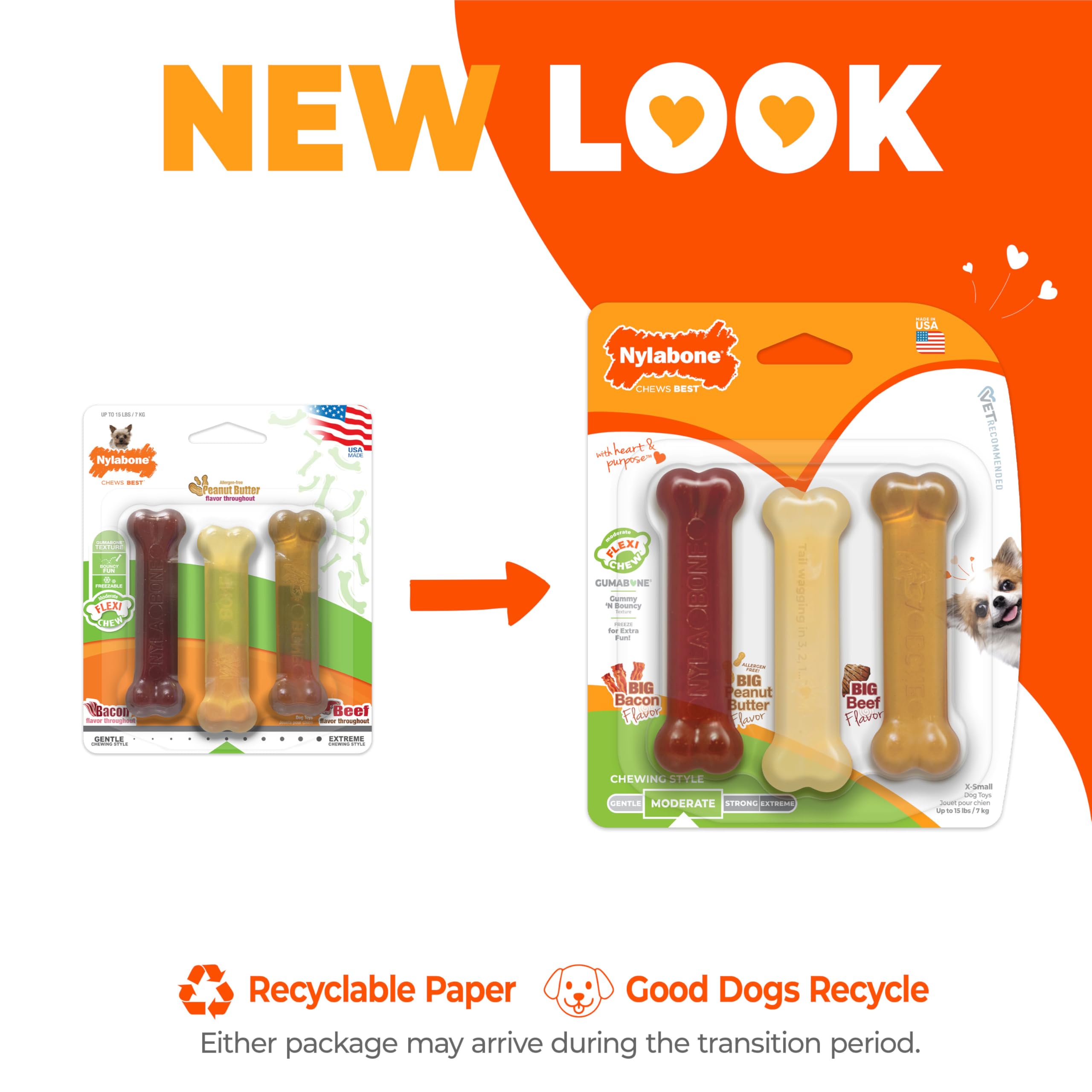 Nylabone Original Flexi Bone: adecuado para perros pequeños, tamaño ideal para bocas pequeñas