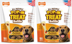 Nylabone Pop-in Premios para juguete dispensador, sabor pollo, ideal para masticar.