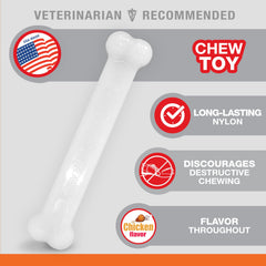 Nylabone Power Chew Clásico Hueso con sabor pollo para perros hasta 50 libras