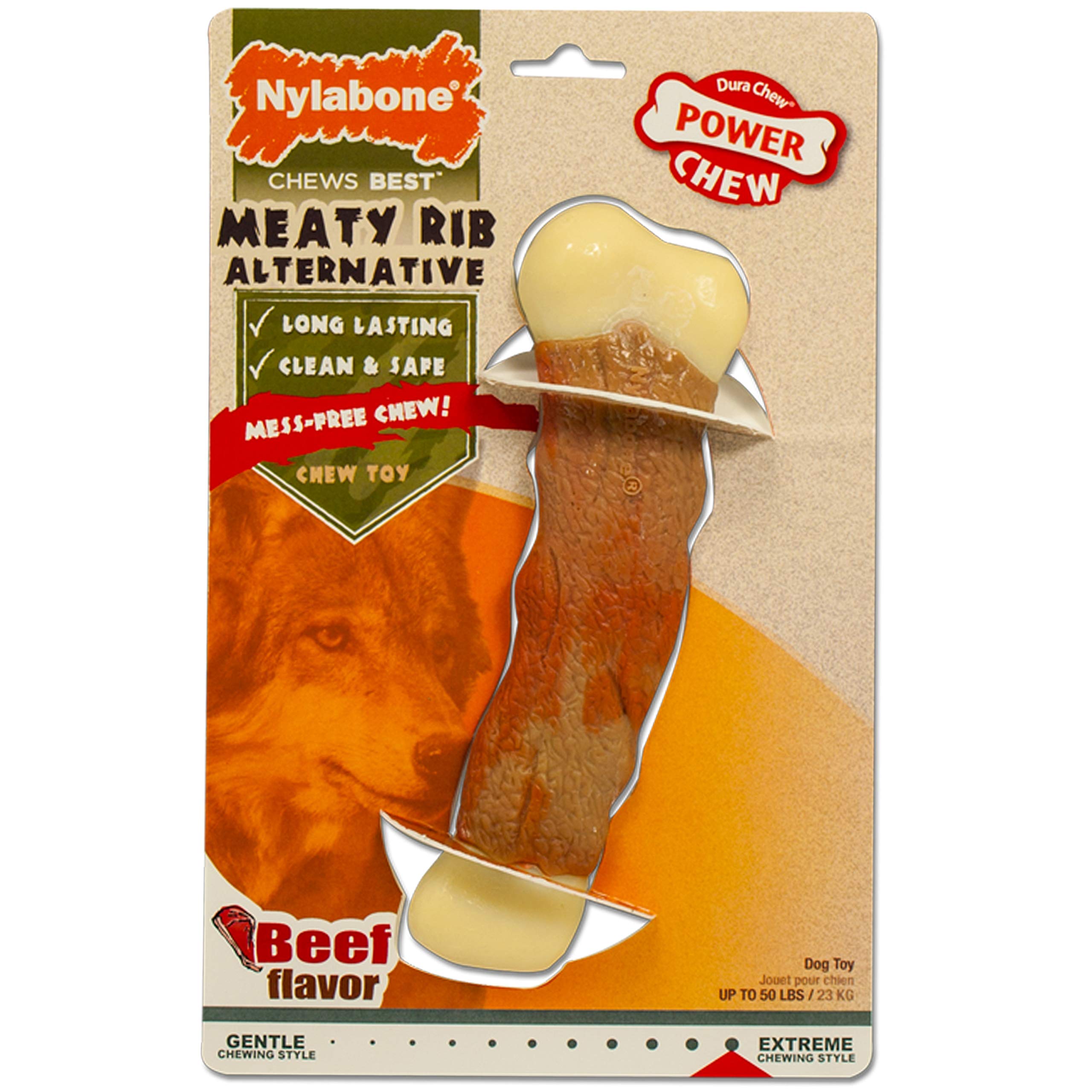 Nylabone Power Chew: costilla alternativa duradera para masticar sin desmenuzar