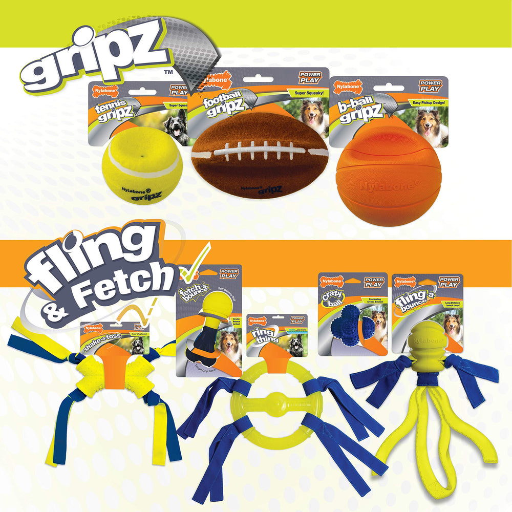 Nylabone Power Play Gripz, ideal para entrenamiento y refuerzo positivo.