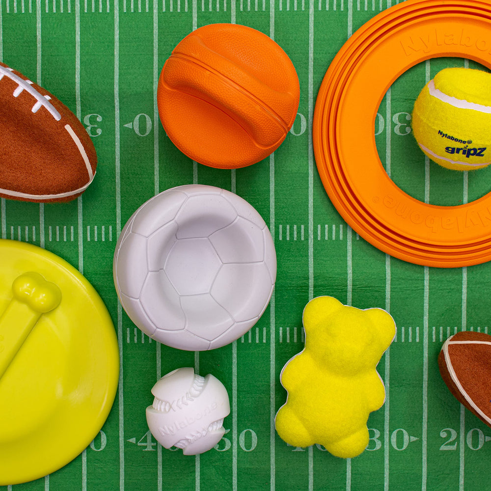 Nylabone Power Play Gripz, durabilidad alta, mantiene su forma ante mordidas y juego intenso.