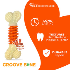 Nylabone PRO Action Hueso dental con centro rugoso para eliminar placa durante la masticación.