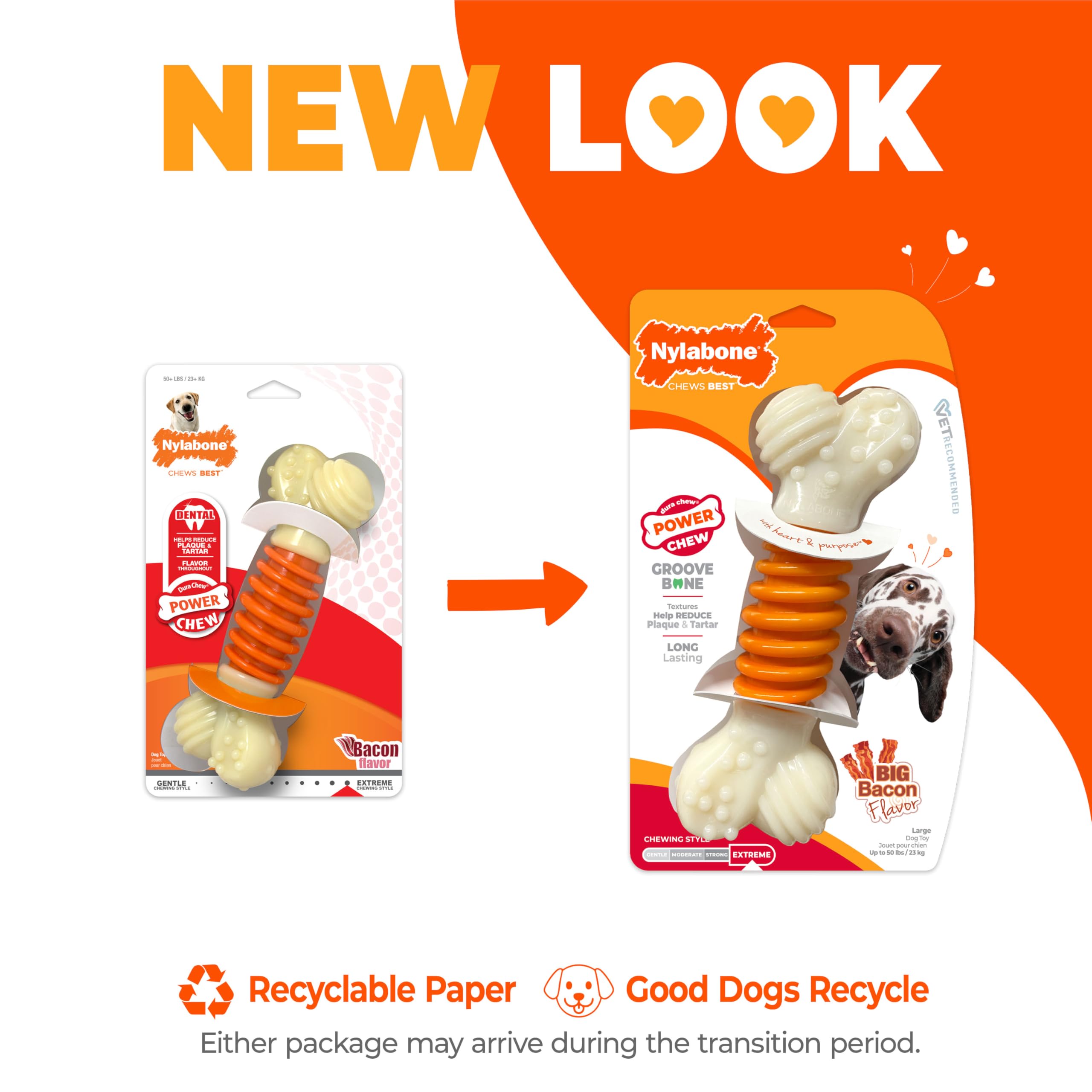 Nylabone PRO Action Hueso dental de nylon para perros de hasta 50 libras, diversión duradera.