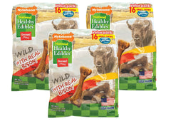 Nylabone Healthy Edibles: bison salvaje para perros pequeños, masticación prolongada.
