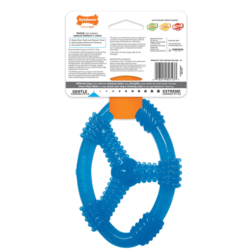 Nylabone Giro-Tira y Juega: color azul visible para sesiones de juego