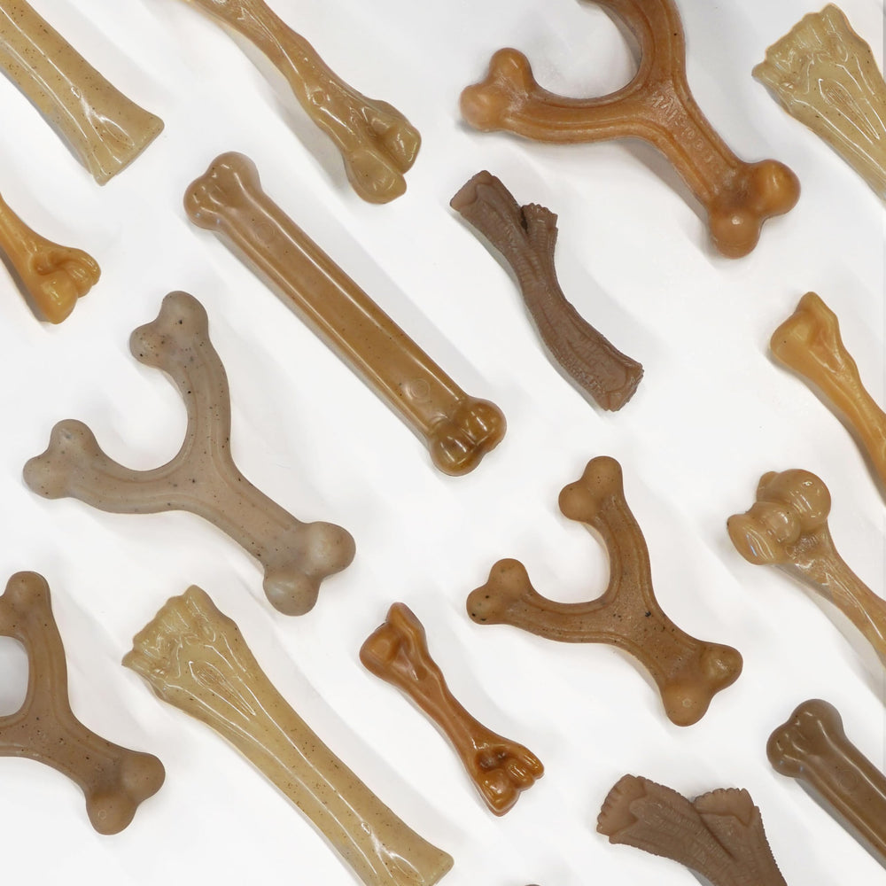 Nylabone Texturas Gourmet: variedad de texturas para mantener interés y masticar.