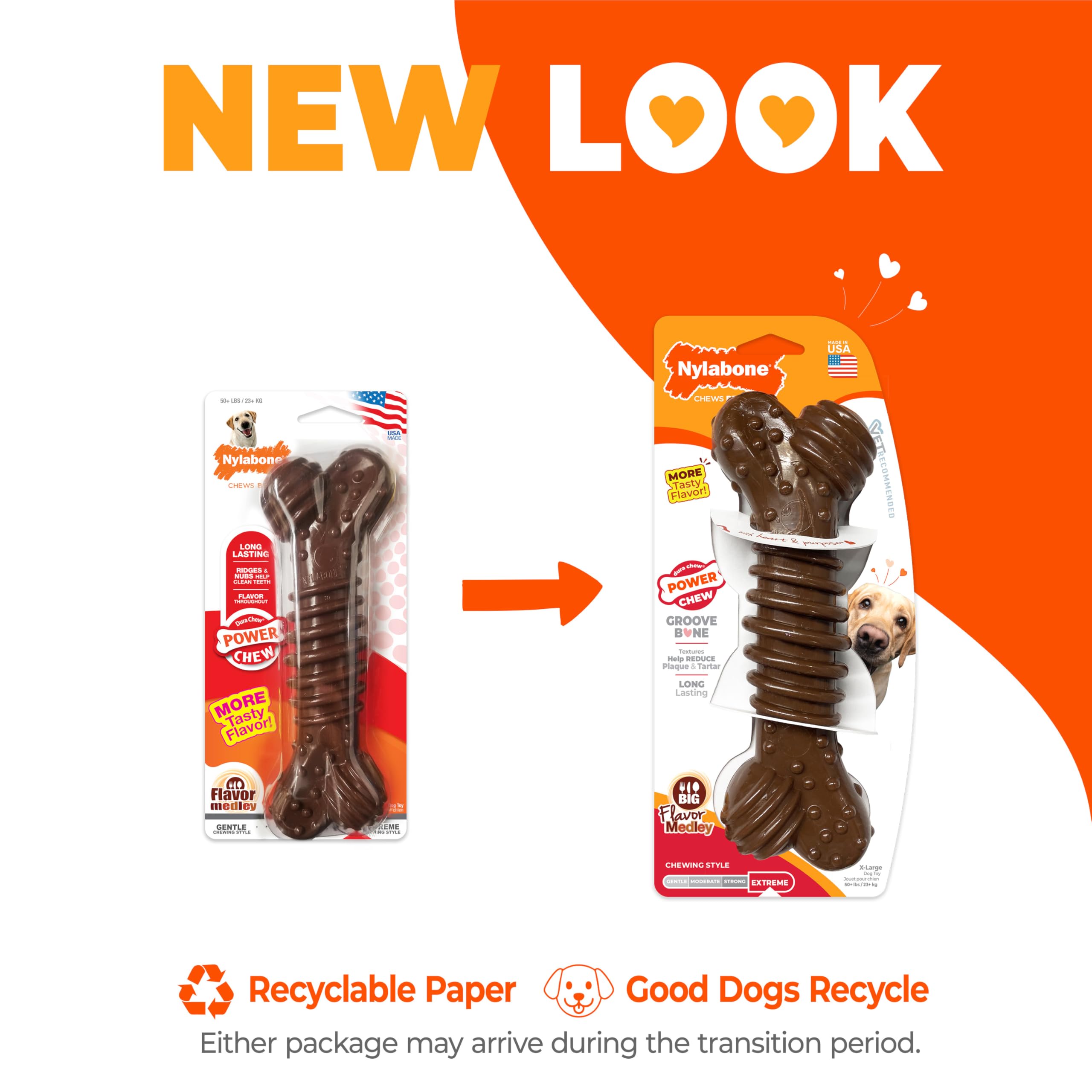 Nylabone Power Chew con texturas variadas para masticadores agresivos, ofrece entretenimiento prolongado.