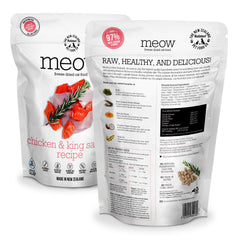 The New Zealand Natural Pet Food Co Meow Freeze Dried Cat Food Chicken King Salmon, ingredientes premium.