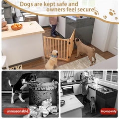 Oapety Puerta para perros de pino natural sin recubrimientos ni olores fuertes.