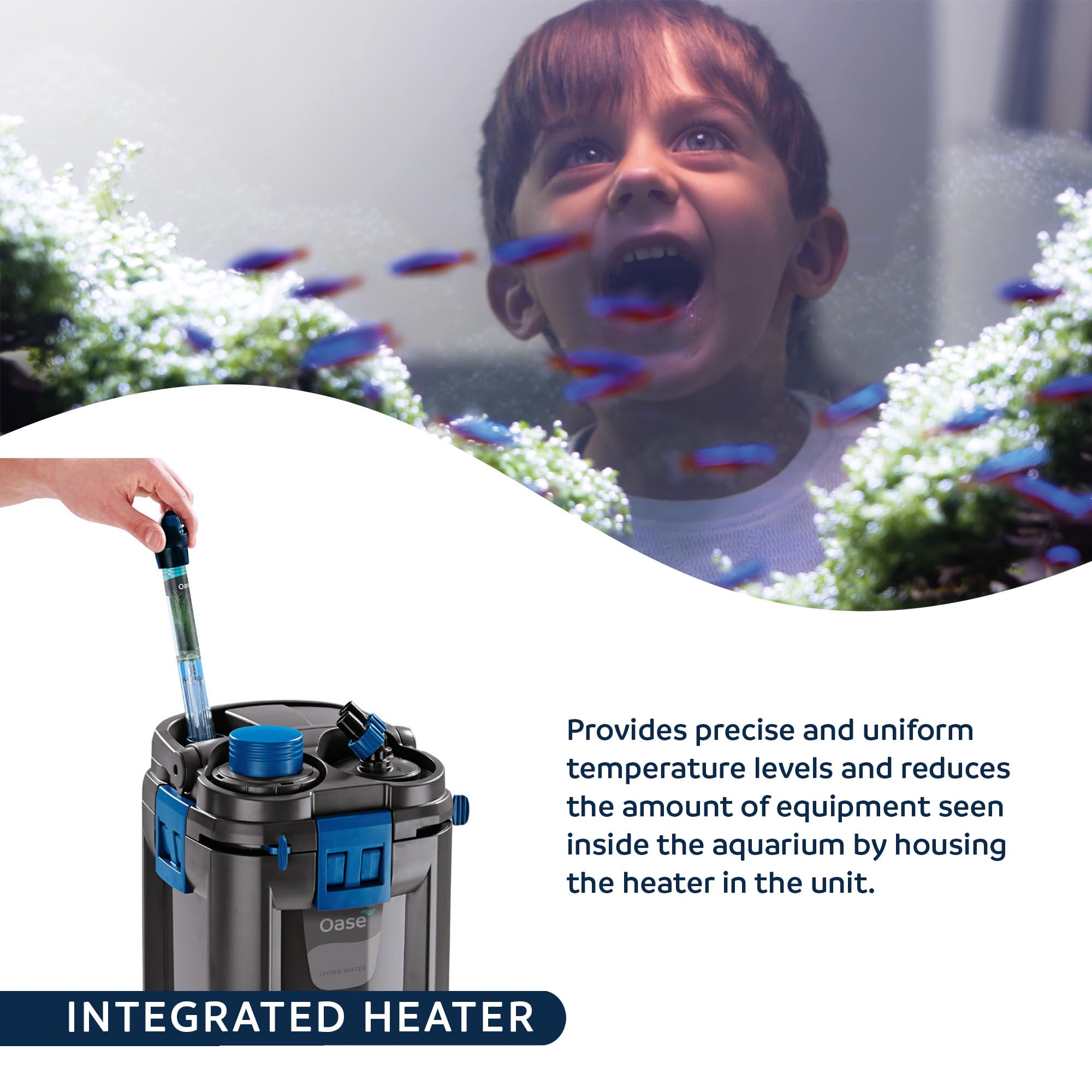 OASE Biomaster Thermo 600 funcionamiento silencioso para acuario tranquilo.